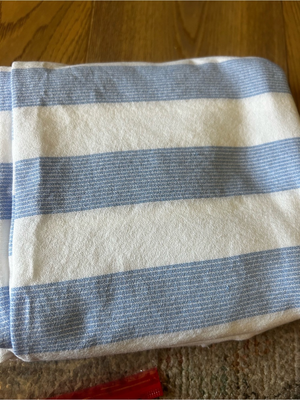 Soft Blue & White Striped Cotton fabric